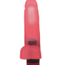 Гелевый вибратор в виде розового фаллоса с мошонкой - 16 см. купить в секс шопе