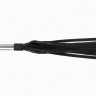Черная многохвостая плеть с металлической ручкой - 44 см. купить в секс шопе