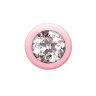 Розовая анальная цепочка с кристаллом Buddy - 17,7 см. купить в секс шопе