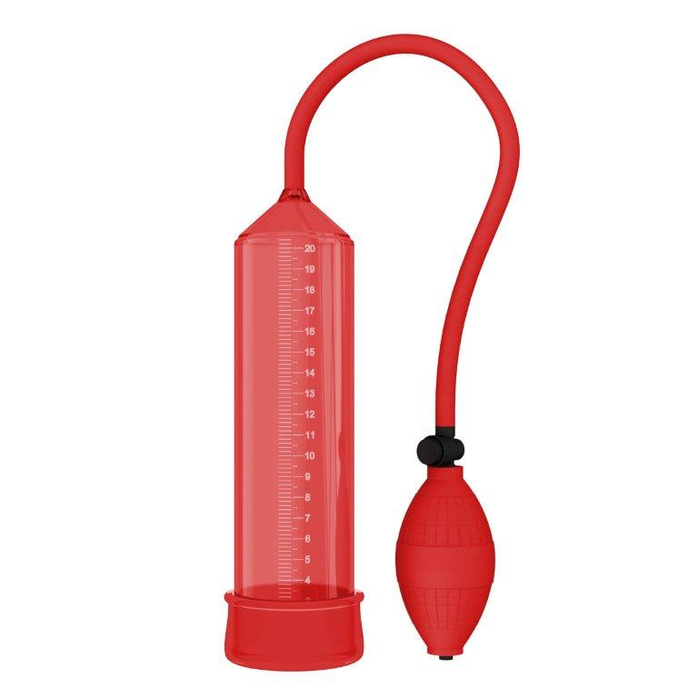 Красная вакуумная помпа - 25 см. купить в секс шопе