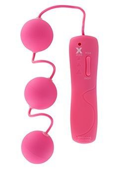 Три розовых вагинальных шарика с вибрацией и выносным пультом управления купить в секс шопе