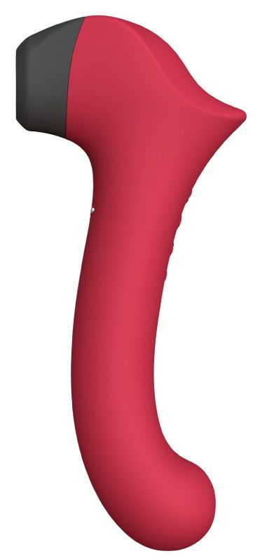 Бордовый вакуумный вибростимулятор с нагреваемой ручкой Halo 2 - 22,5 см. купить в секс шопе