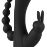 Черный тройной вибратор Triple G-Spot Vibrator - 20,8 см. купить в секс шопе