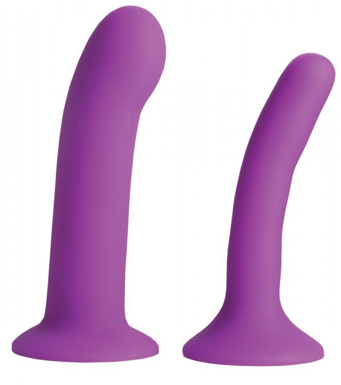 Набор из 2 фиолетовых насадок для пояса харнесс Incurve Silicone G-spot Duo Dildo Set купить в секс шопе