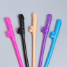 Разноцветные коктейльные трубочки в виде пениса - 5 шт. купить в секс шопе