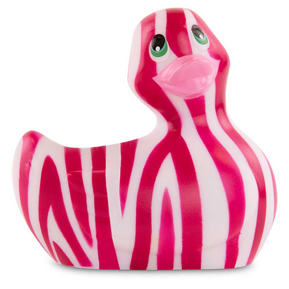Вибратор-уточка I Rub My Duckie 2.0 Wild с розово-белым анималистическим принтом купить в секс шопе