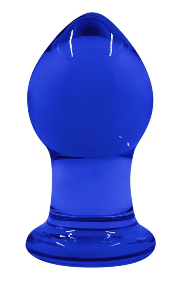 Малая синяя стеклянная анальная пробка CRYSTAL PLUG купить в секс шопе