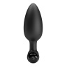 Черная анальная пробка с вибропулей - 11,8 см. купить в секс шопе