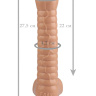 Телесный рельефный фаллоимитатор с мошонкой - 27,5 см. купить в секс шопе