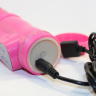 Розовый виброкомпьютер с ротацией и функцией Up Down - 23,5 см. купить в секс шопе
