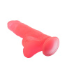 Податливый розовый фаллоимитатор на присоске - 19 см. купить в секс шопе