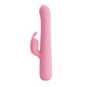 Нежно-розовый вибромассажер Julian с волновой ротацией - 17,8 см. купить в секс шопе
