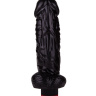 Большой чёрный вибромассажёр в форме фаллоса - 20,5 см. купить в секс шопе
