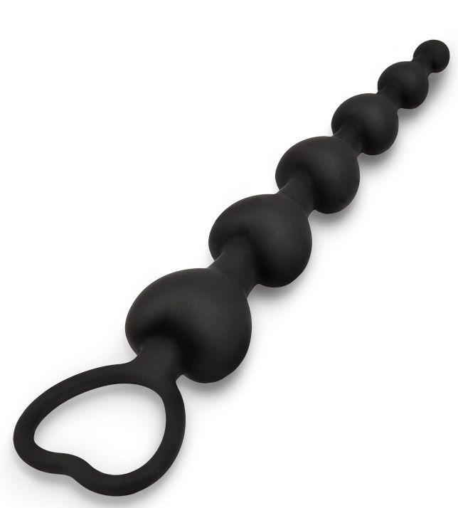 Черная силиконовая анальная елочка - 15 см. купить в секс шопе