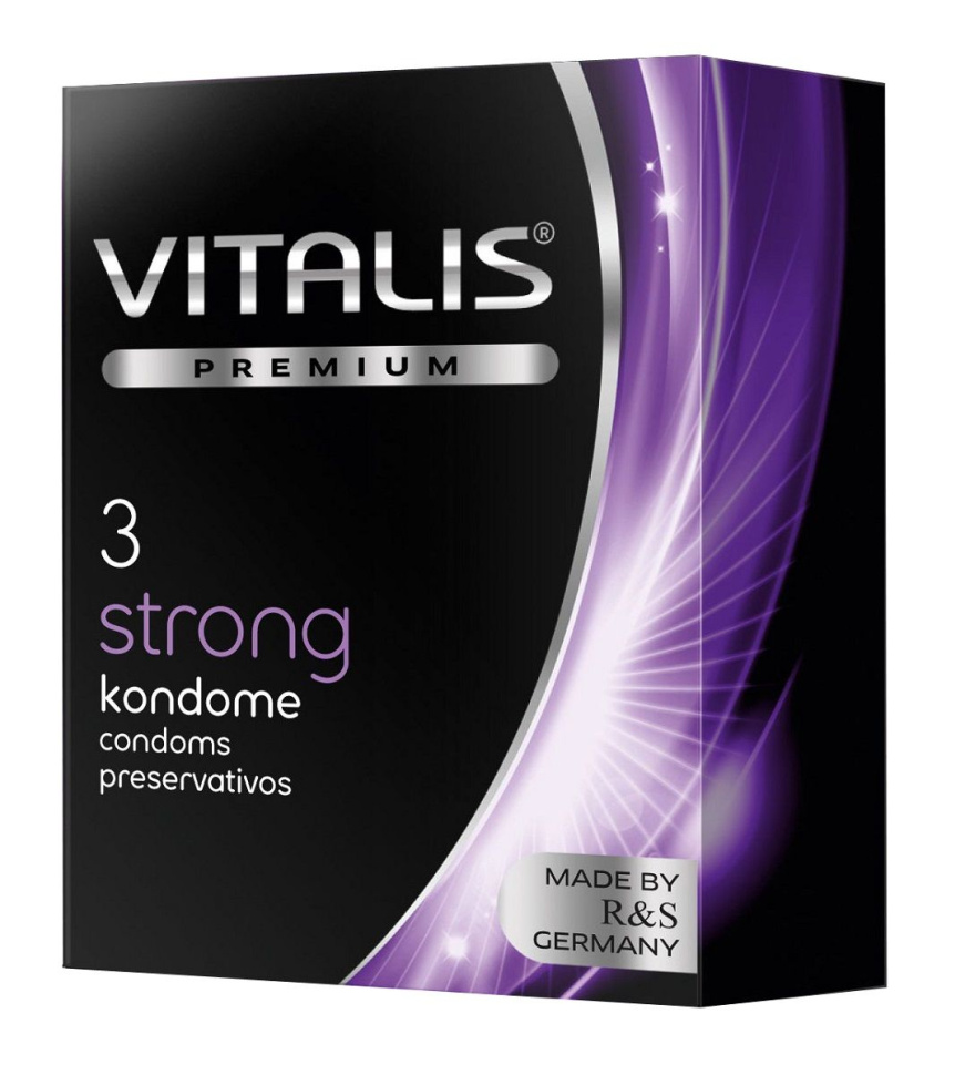 Презервативы с утолщенной стенкой VITALIS PREMIUM strong - 3 шт. купить в секс шопе