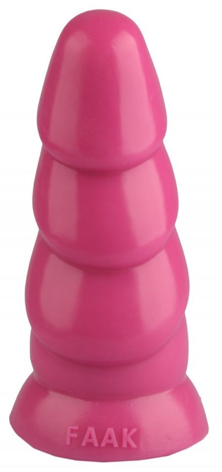 Розовая рельефная анальная втулка - 18,5 см. купить в секс шопе