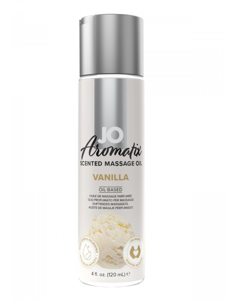 Массажное масло JO Aromatix Massage Oil Vanilla с ароматом ванили - 120 мл. купить в секс шопе