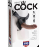 Коричневый страпон на трусиках Strap-on Harness Cock - 20,3 см. купить в секс шопе
