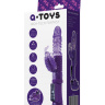 Фиолетовый вибратор с ротацией бусин, клиторальным стимулятором и надёжной присоской купить в секс шопе