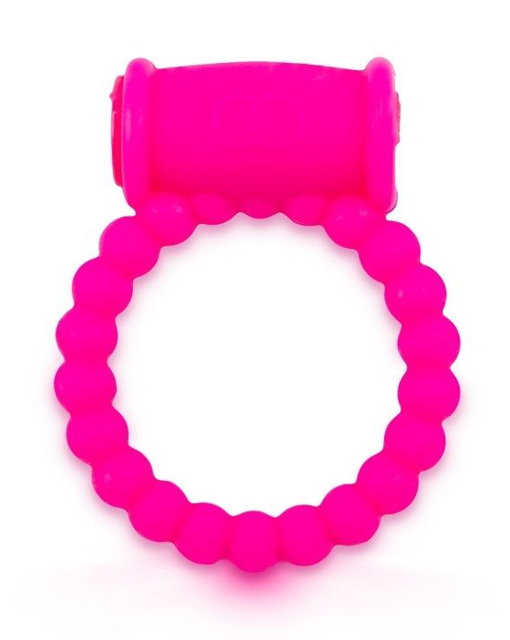 Розовое малоэластичное эрекционное кольцо с вибрацией купить в секс шопе