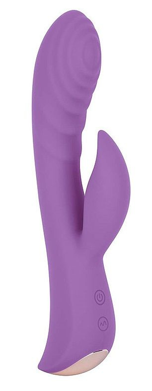 Фиолетовый вибромассажер-кролик 5  Silicone Ripple Passion - 19,1 см. купить в секс шопе