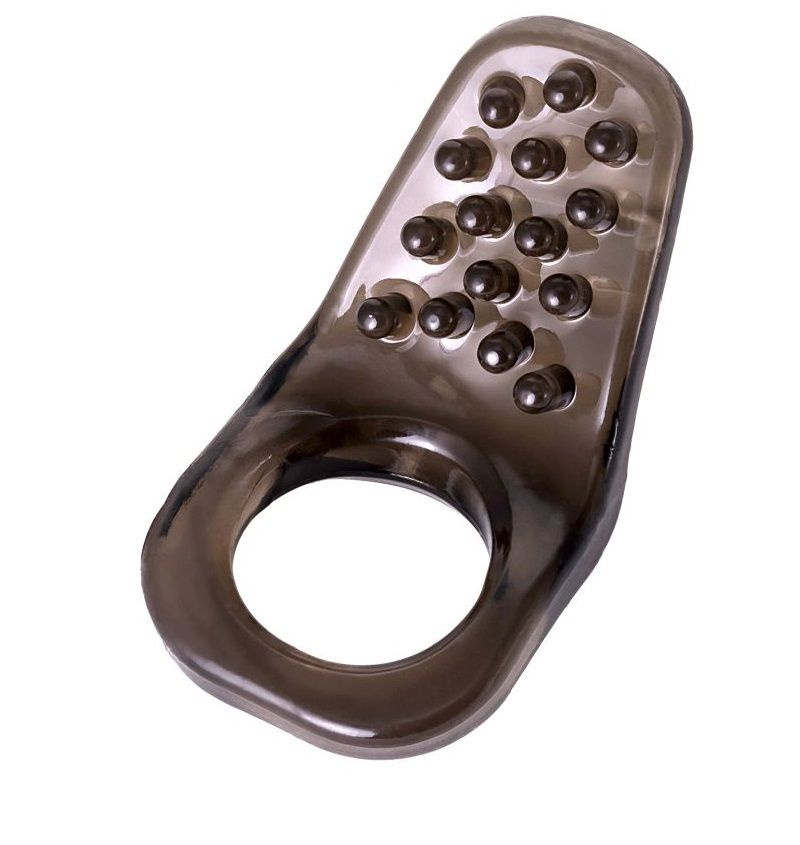 Дымчатое эрекционное кольцо с точками купить в секс шопе