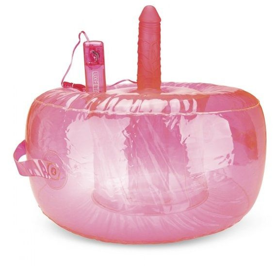 Розовая надувная подушка для секса в вибратором купить в секс шопе