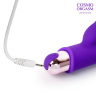 Фиолетовый мини-вибратор с клиторальным зайчиком - 14 см. купить в секс шопе
