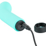 Бирюзовый мини-вибратор с загнутой головкой Power Vibe Curvy - 12 см. купить в секс шопе
