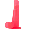 Розовый фаллоимитатор с удлинённой мошонкой - 16,5 см. купить в секс шопе