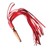 Красная кожная плеть  Комета  с рукоятью в виде анальной пробки - 60 см. купить в секс шопе