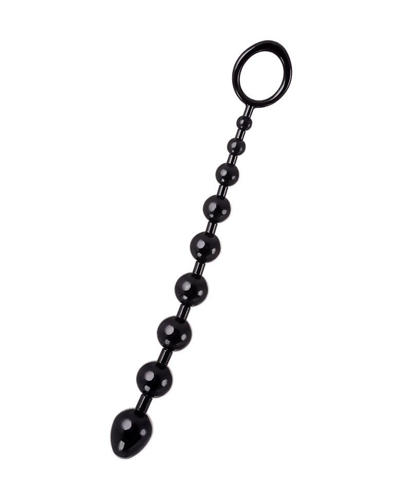 Черная анальная цепочка A-toys - 28,3 см. купить в секс шопе