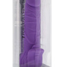 Фиолетовый вибратор с лепестками в основании PURRFECT SILICONE CLASSIC 7INCH PURPLE - 18 см. купить в секс шопе