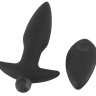 Черная анальная вибропробка с пультом ДУ Remote controlled Butt Plug - 13 см. купить в секс шопе