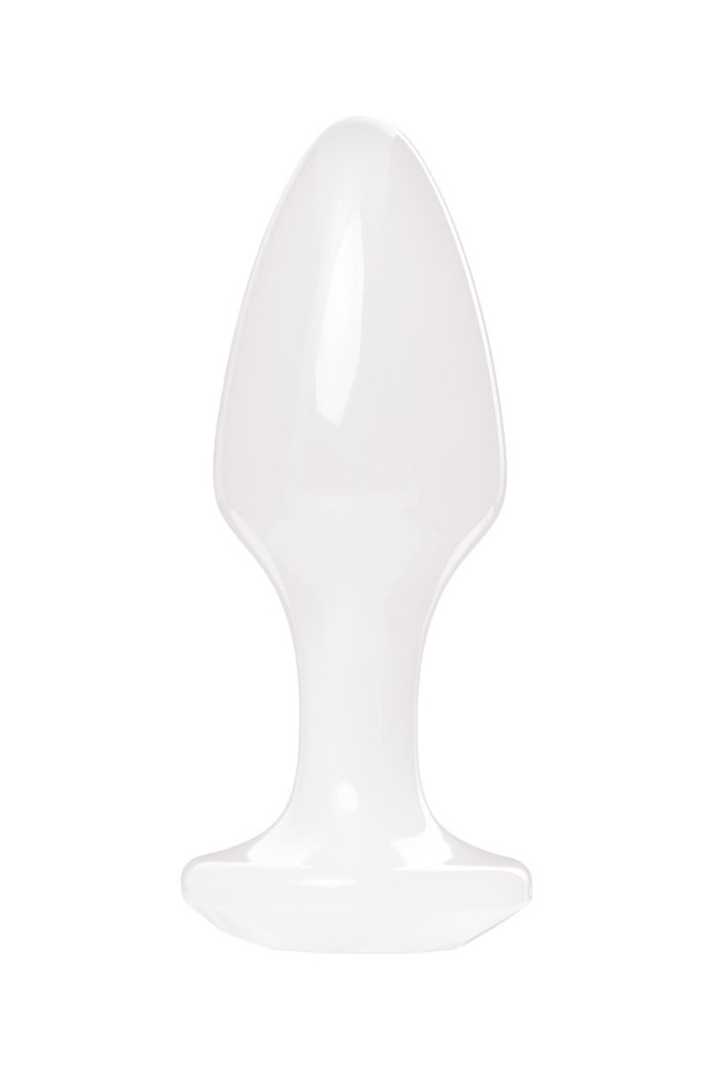 Белая акриловая анальная втулка - 8 см. купить в секс шопе