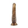 Золотистый анально-вагинальный фаллоимитатор Ivana Havesex - 19,5 см. купить в секс шопе