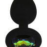 Черная анальная пробка с радужным кристаллом - 7,3 см. купить в секс шопе