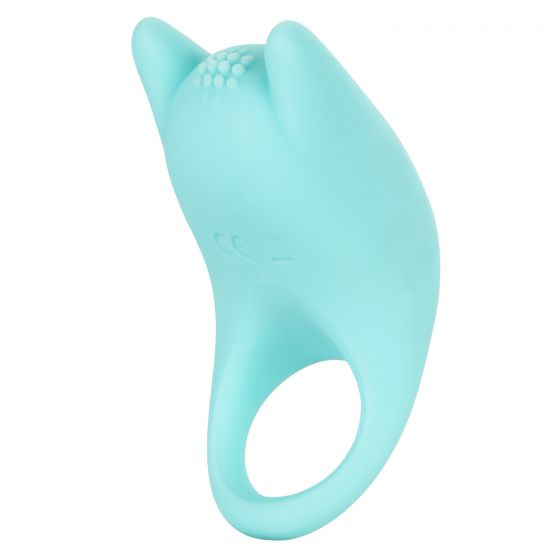 Нежно-голубое перезаряжаемое эрекционное кольцо Silicone Rechargeable Dual Exciter Enhancer купить в секс шопе