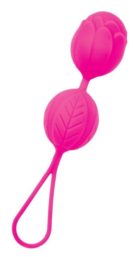 Розовые рельефные вагинальные шарики со шнурком купить в секс шопе
