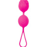 Розовые рельефные вагинальные шарики со шнурком купить в секс шопе