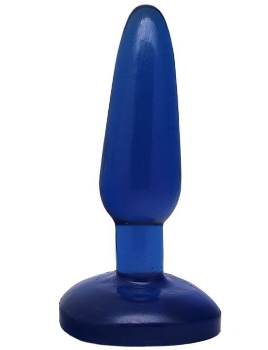 Синяя гелевая анальная пробка - 16 см. купить в секс шопе