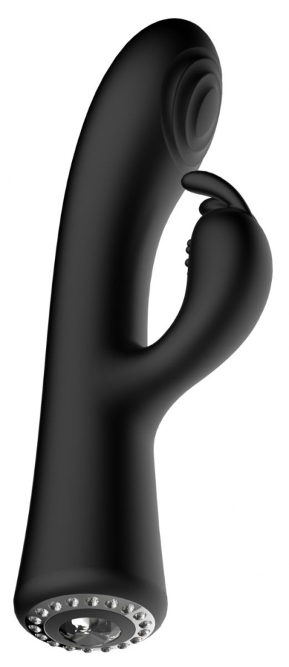 Черный вибромассажер-кролик Lux - 20 см. купить в секс шопе