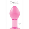 Большая розовая стеклянная анальная пробка CRYSTAL PLUG - 10 см. купить в секс шопе