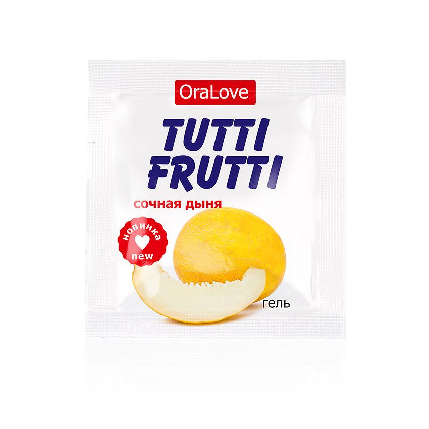 Пробник гель-смазки Tutti-frutti со вкусом сочной дыни - 4 гр. купить в секс шопе