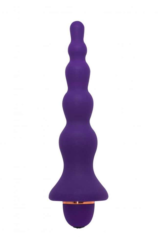 Фиолетовая анальная ёлочка с вибрацией - 20 см. купить в секс шопе