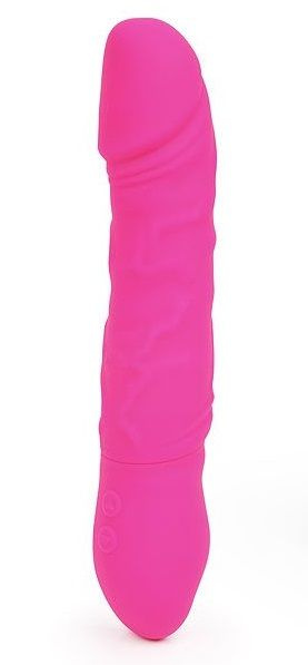 Ярко-розовый вибратор-ротатор KING - 22,6 см. купить в секс шопе