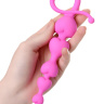 Розовая силиконовая анальная цепочка Sweety - 18,5 см. купить в секс шопе