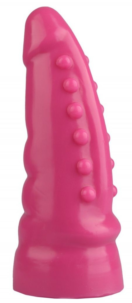 Розовая анальная втулка с шипиками - 21 см.  купить в секс шопе