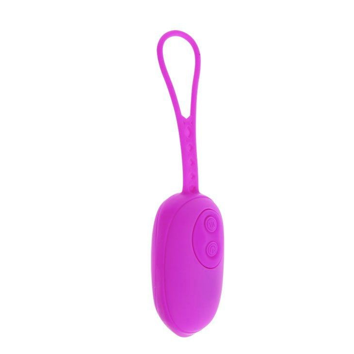 Фиолетовое виброяйцо с петлей Cedric - 13,8 см. купить в секс шопе