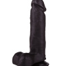 Чёрный дилдо на присоске - 19 см. купить в секс шопе